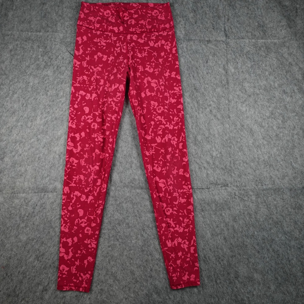 Fabletics Leggings Womens Medium Pink Floral High Rise Full Length Yoga Define